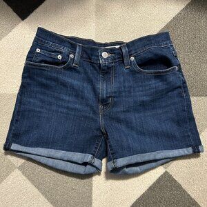 Levi's Mid Length Rolled Hem Jean Shorts Women's Size 29